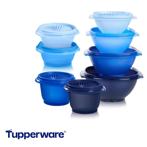 Tupperware Assorted Blue Bowl Collection - Picture 1 of 1